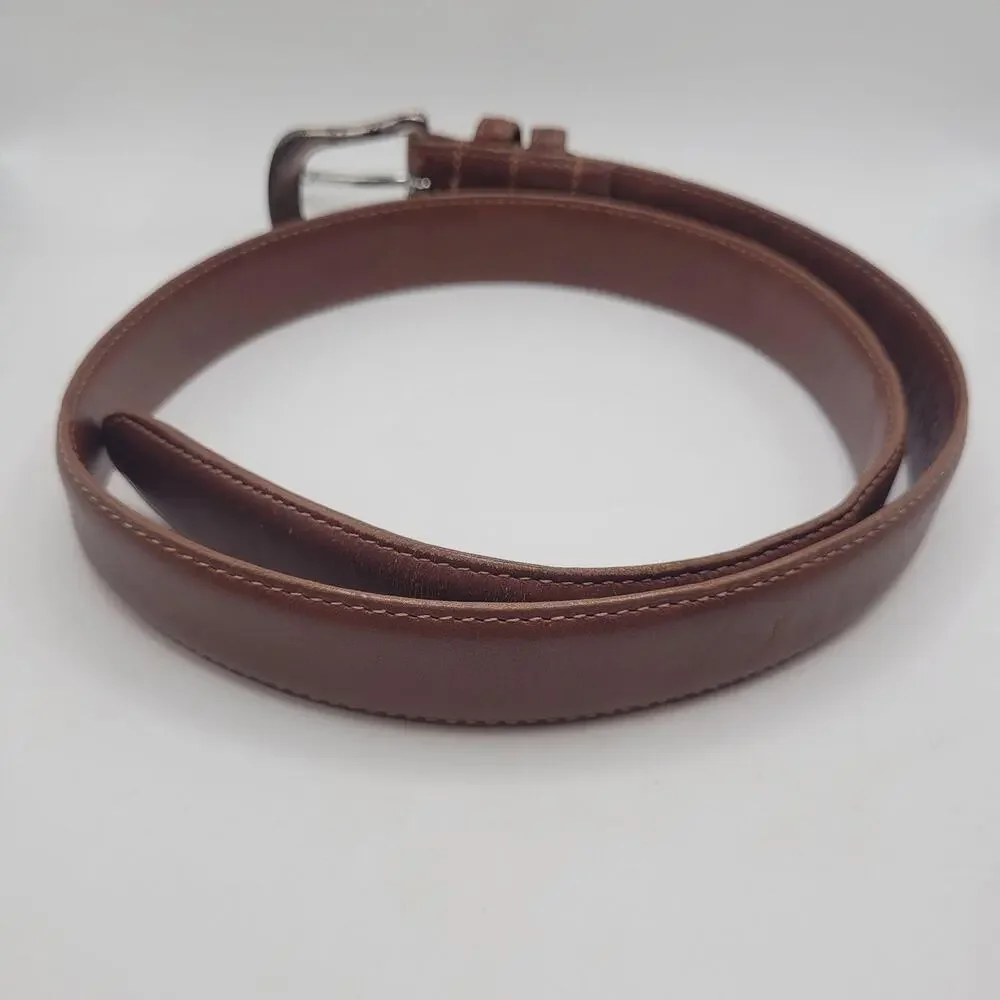 VTG Coach Belt Mens 30 Brown Leather English Bridle Dress Silver Buckle USA 5900